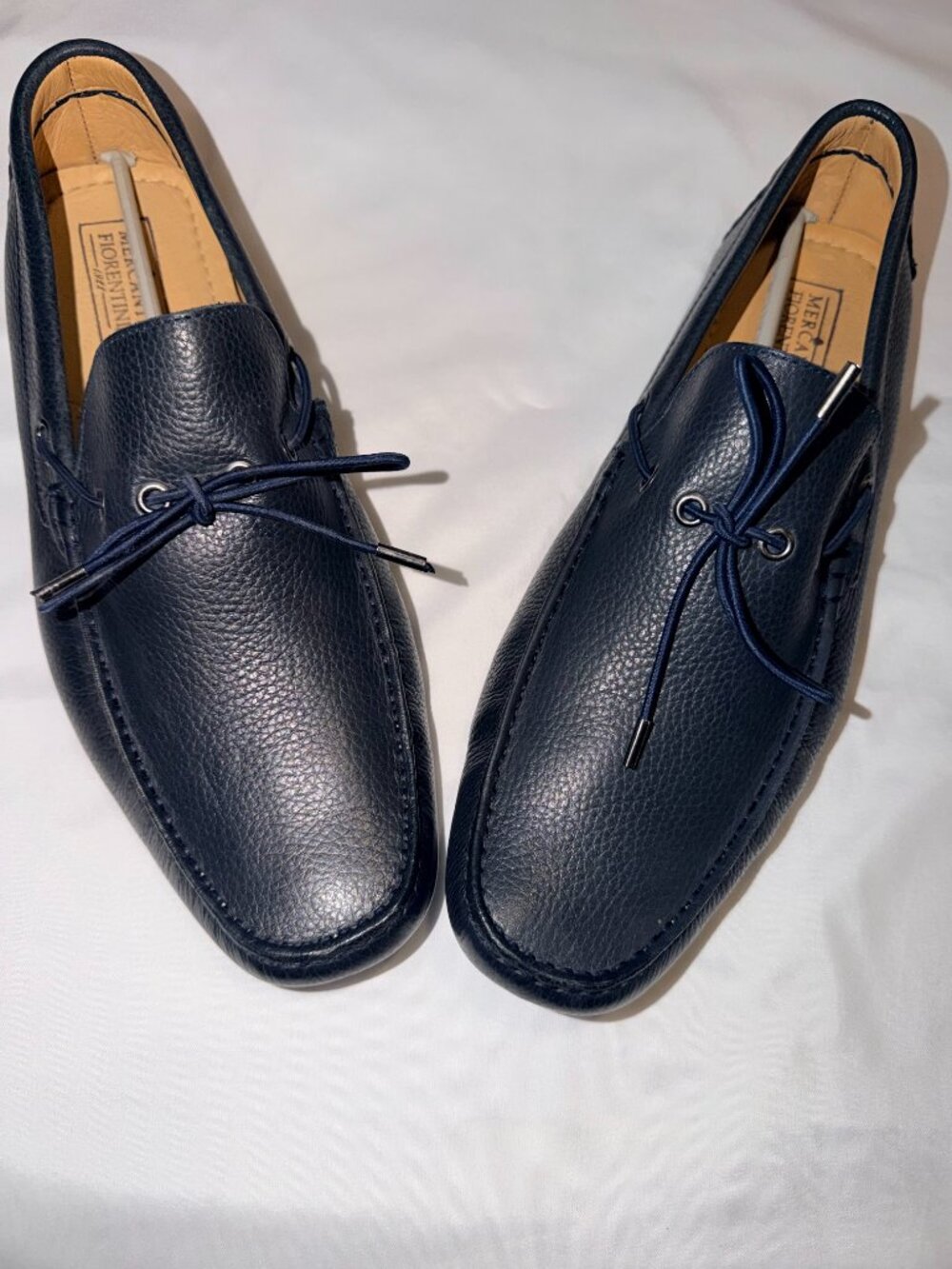 Mercanti Fiorentini Navy Leather Driving Loafers Men’s Sz 12M Italian Slip-On